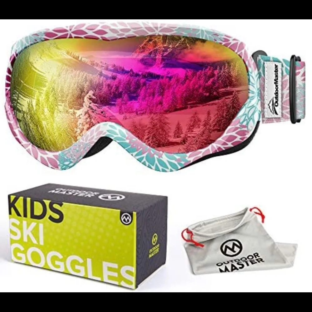 NWT  Kids Ski Goggles - Helmet Compatible Snow Goggles for Boys & Girls